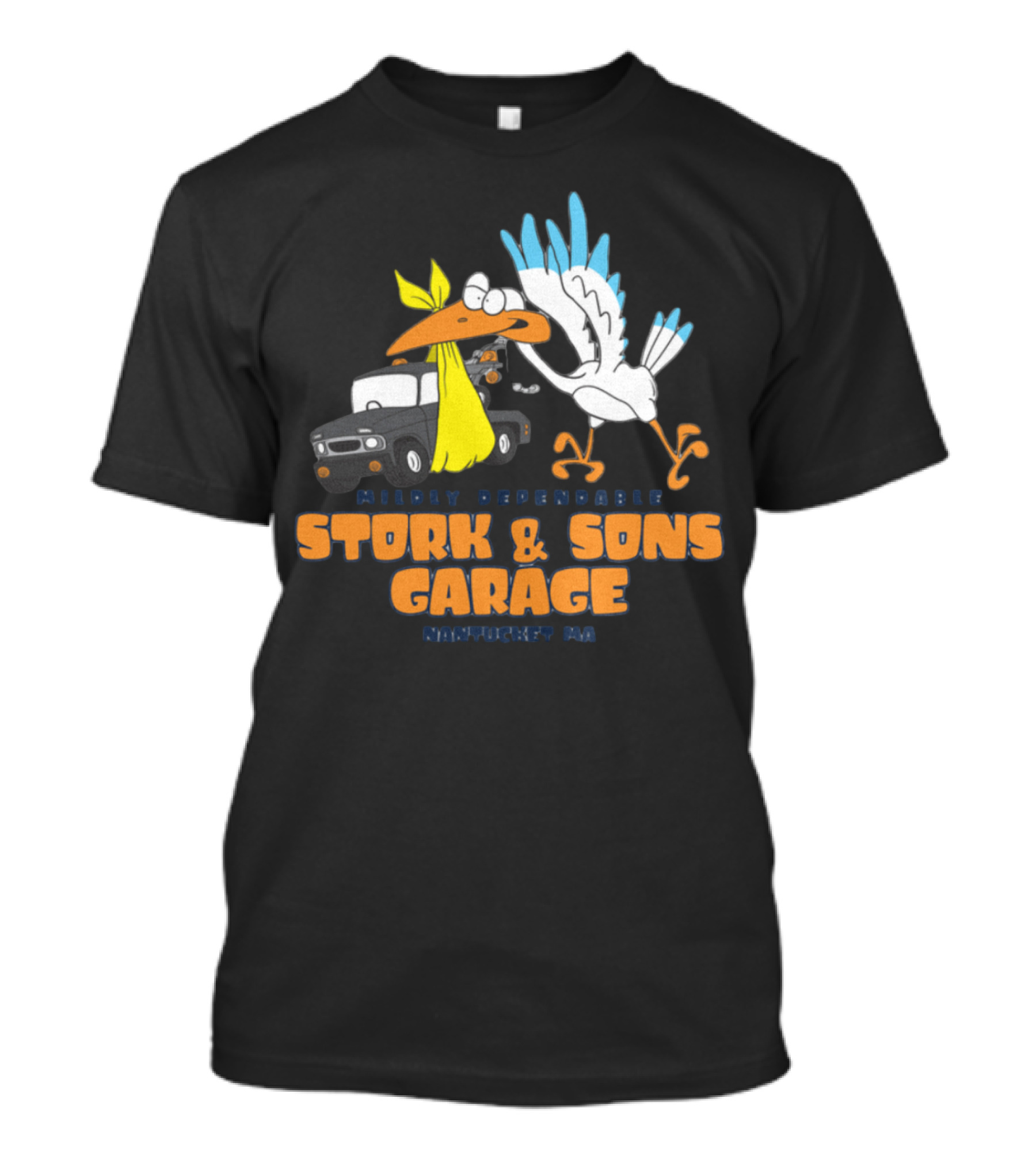 Mildly Dependable Stork And Sons Garage Pawtucket RI T-Shirt