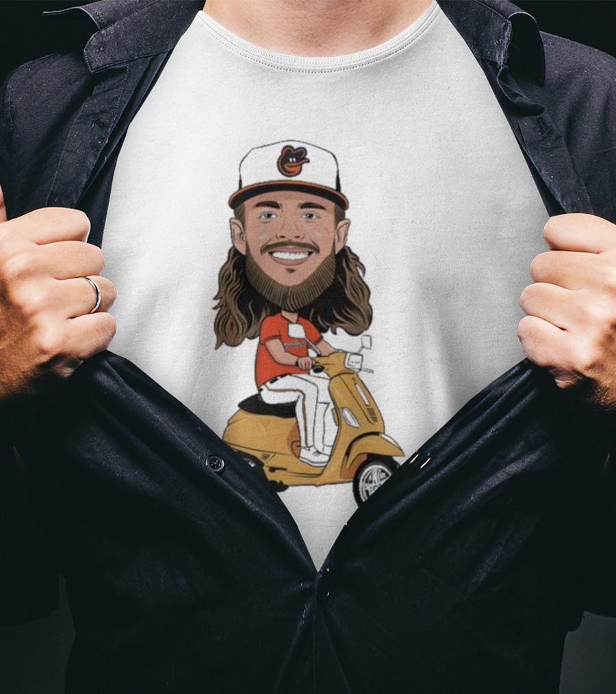 Baltimore Orioles Vespi Riding Vespa Scooter T-Shirt
