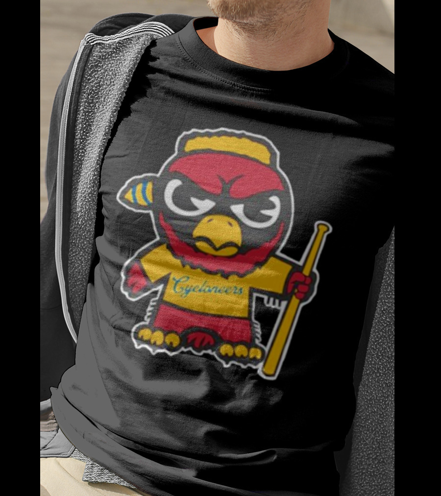 Cycloneers Bird Mascot Holding Baseball Bat T-Shirt