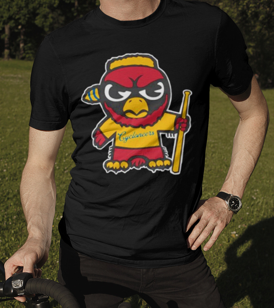 Cycloneers Bird Mascot Holding Baseball Bat T-Shirt