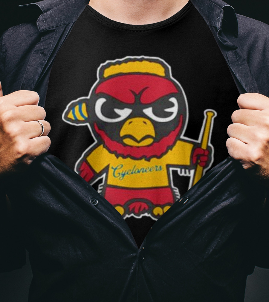 Cycloneers Bird Mascot Holding Baseball Bat T-Shirt