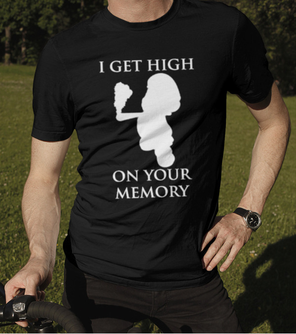 I Get High On Your Memory Mario Silhouette Smoking Pipe T-Shirt