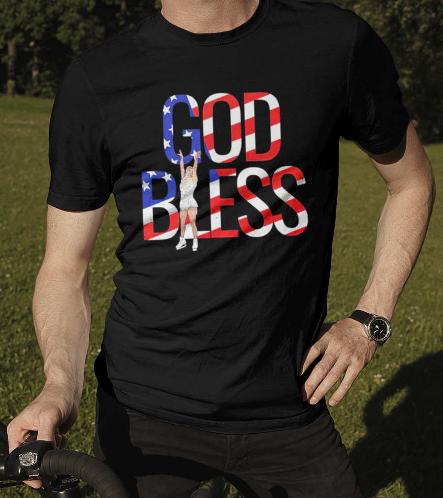Men’s Tonya Harding God Bless American Flag Figure Skater T-Shirt