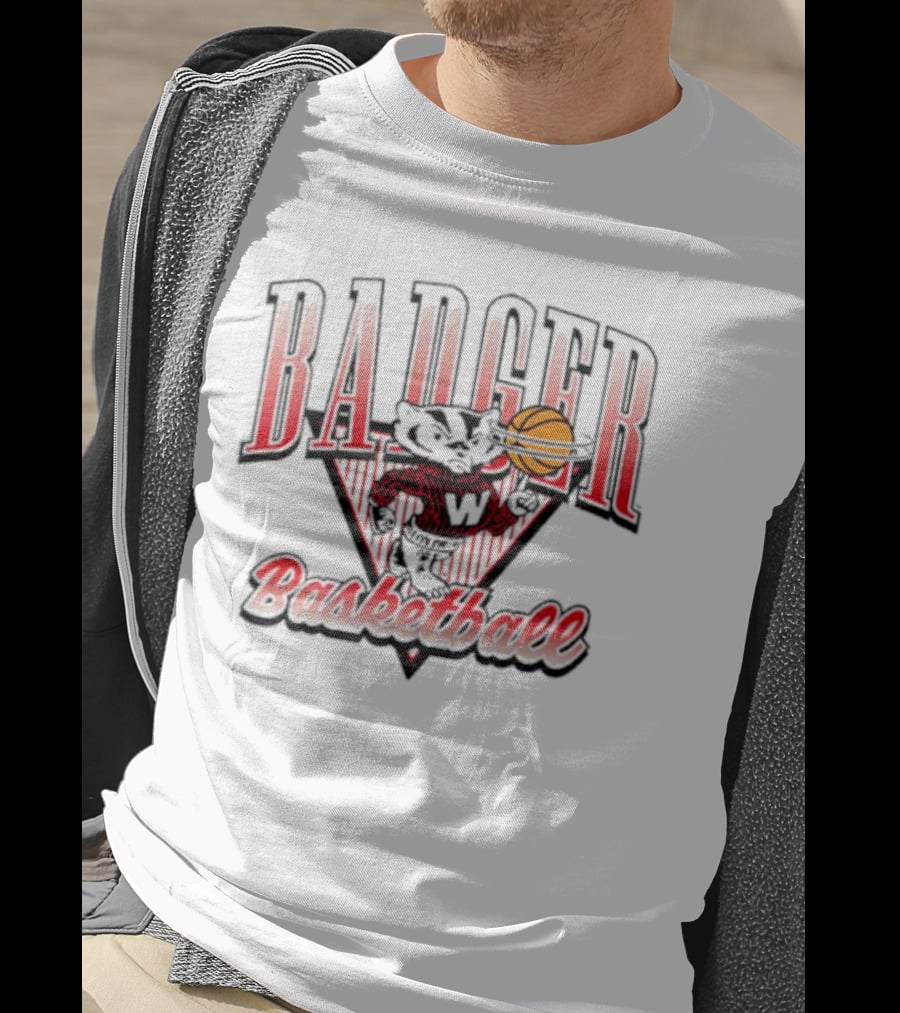 Badger Basketball Wisconsin Basketball Ringer T-Shirt