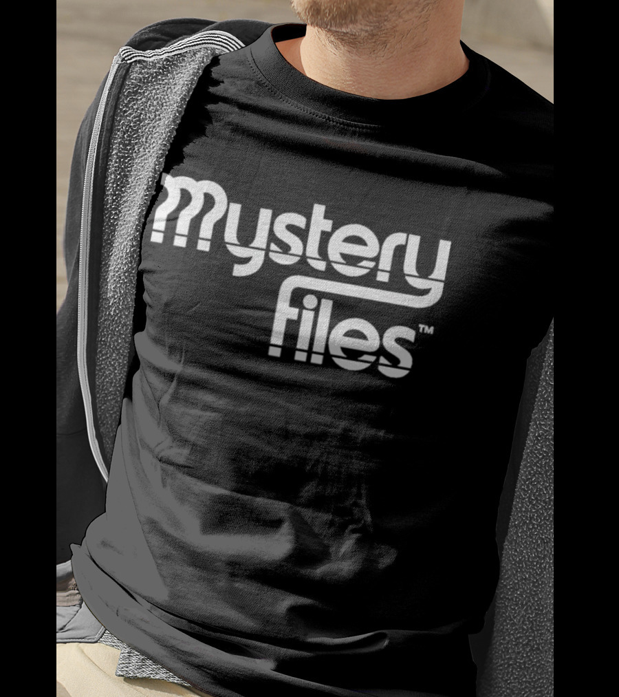 Mystery Files Retro Style Geometric Text T-Shirt