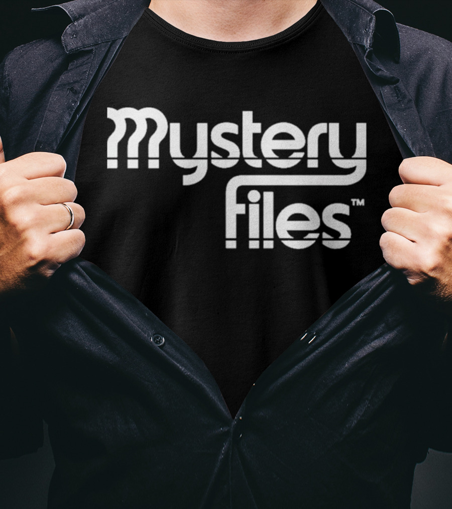 Mystery Files Retro Style Geometric Text T-Shirt