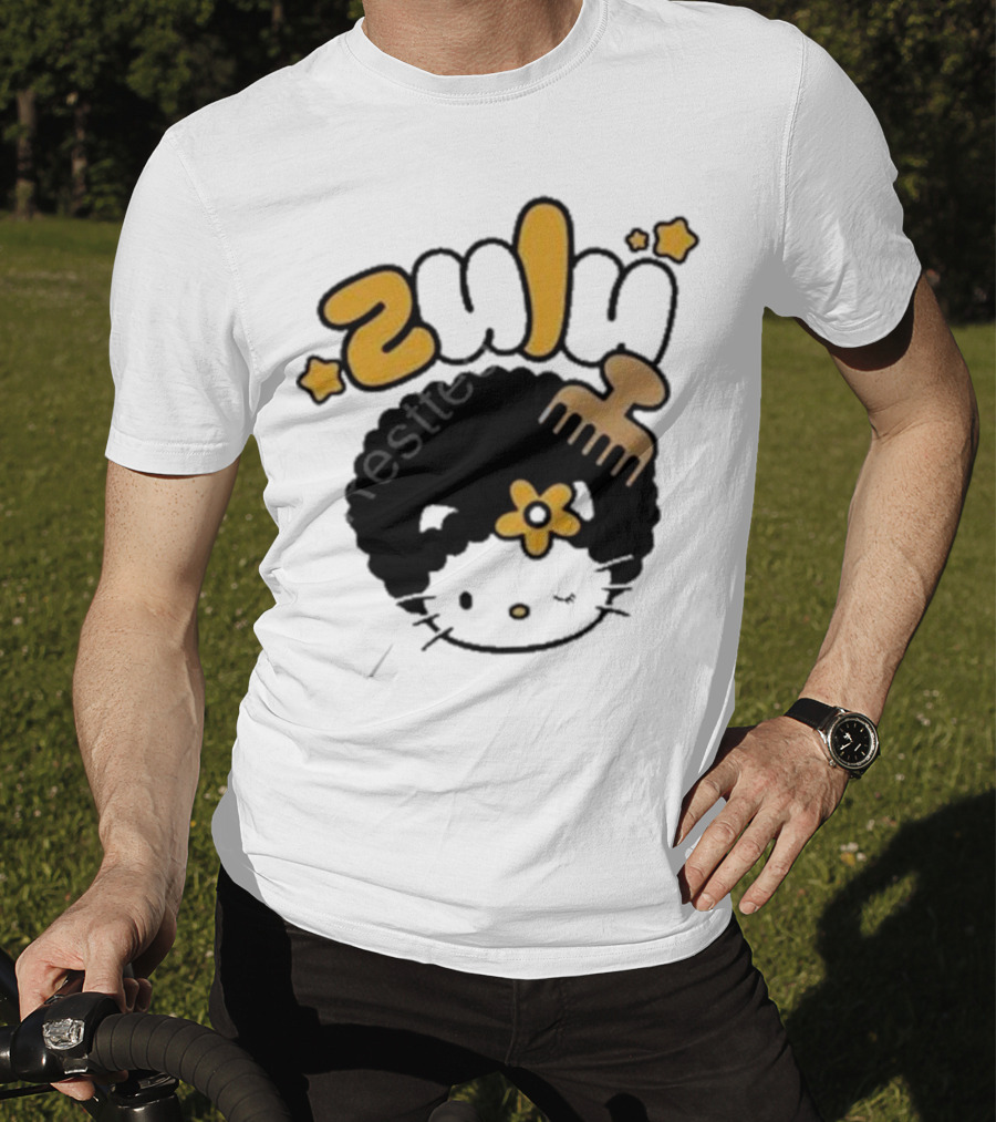 Zulu Kitty Afro Comb And Star T-Shirt