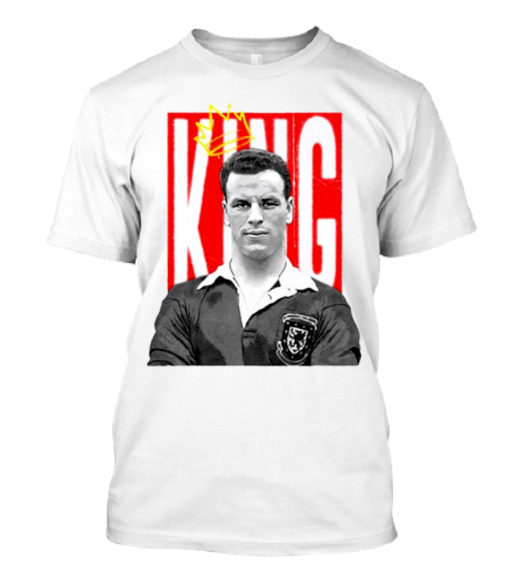 King Charles Soccer Icon With Red KING Background T-Shirt