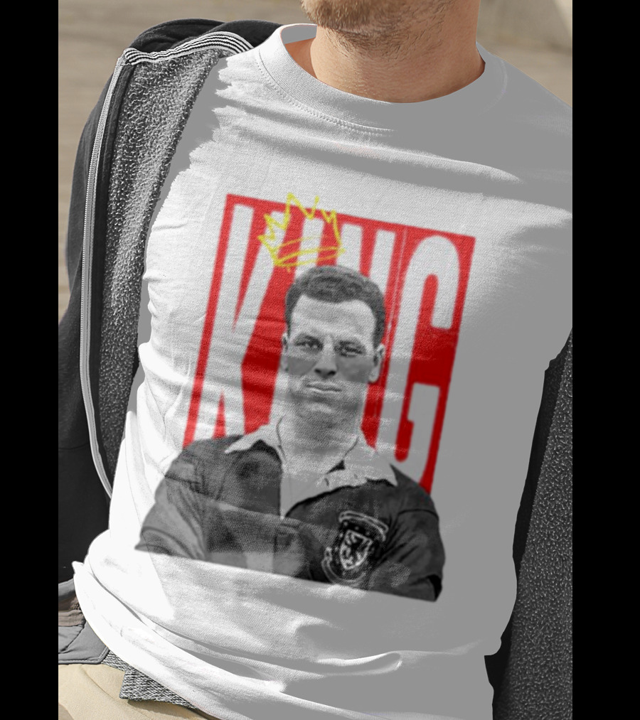 King Charles Soccer Icon With Red KING Background T-Shirt