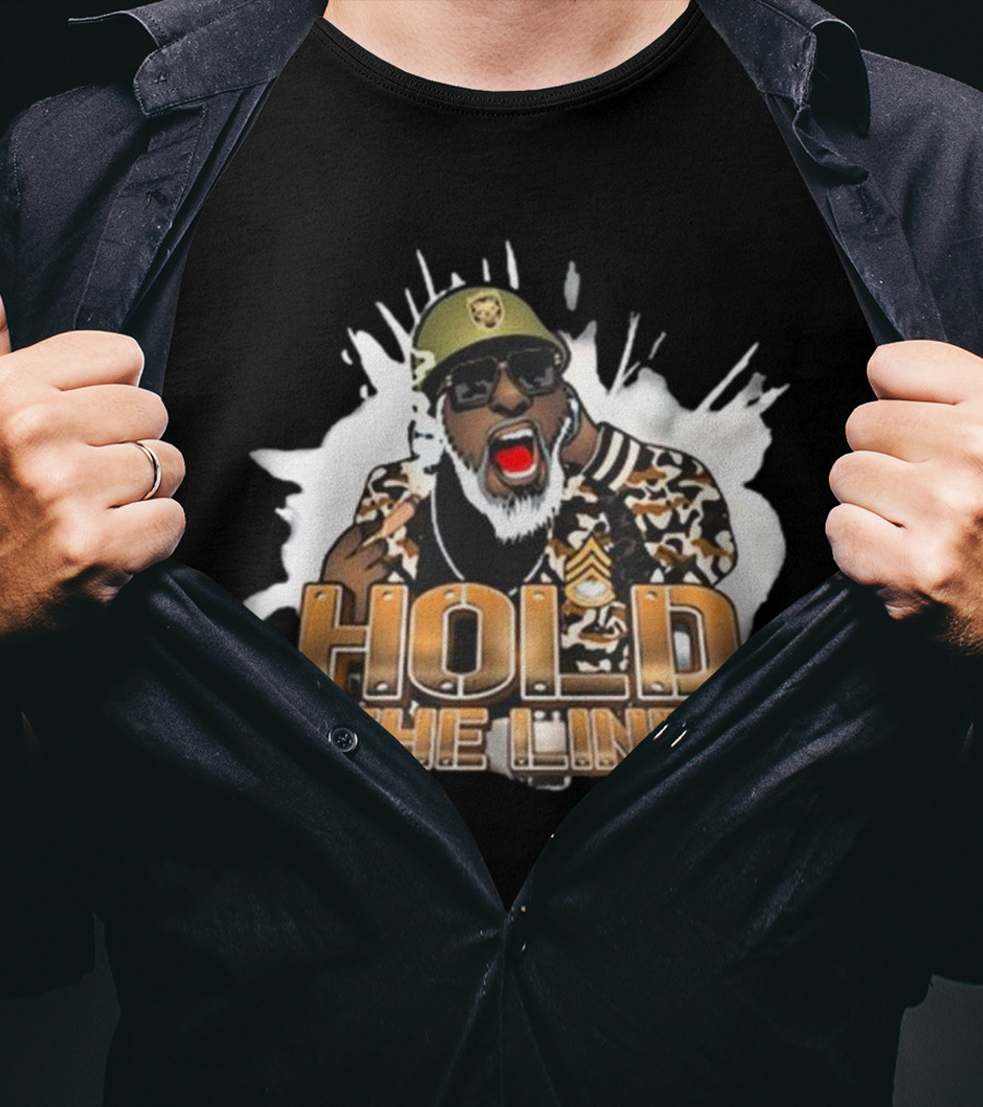 King David Hold The Line Camo Jacket And Sunglasses T-Shirt