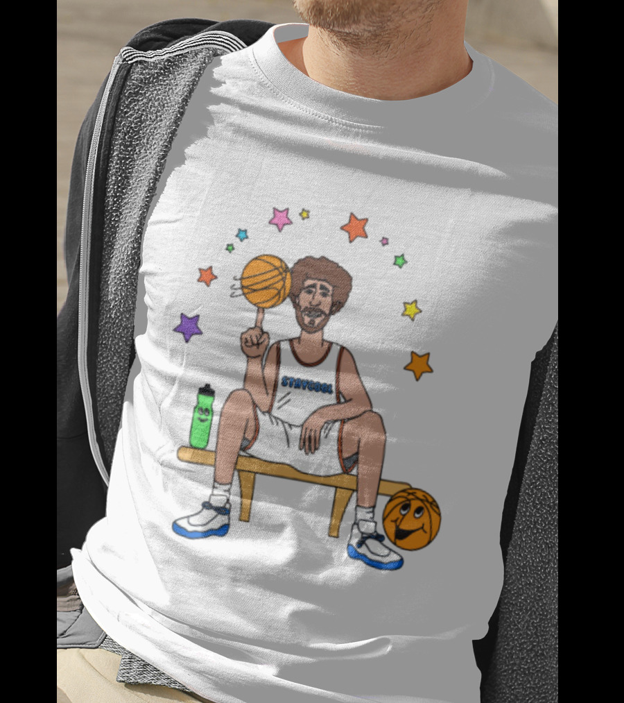 Staycool Basketball Bench With Stars And Basketballs T-Shirt