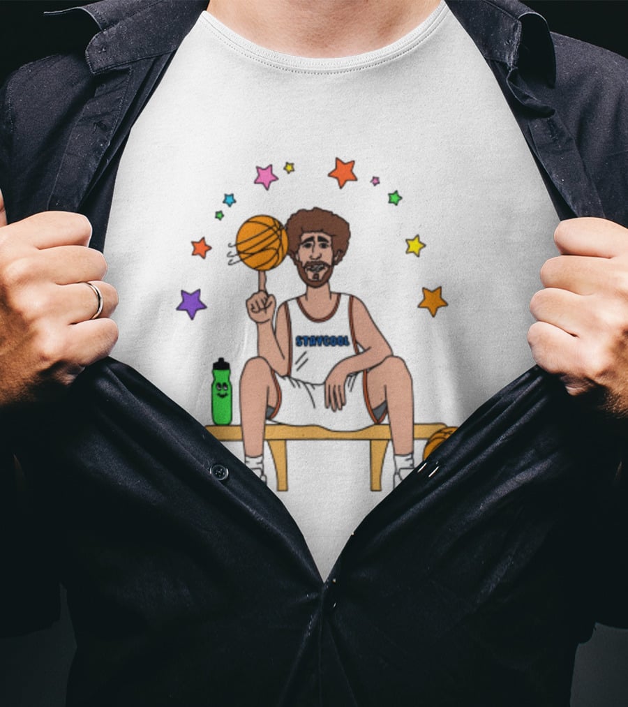 Staycool Basketball Bench With Stars And Basketballs T-Shirt