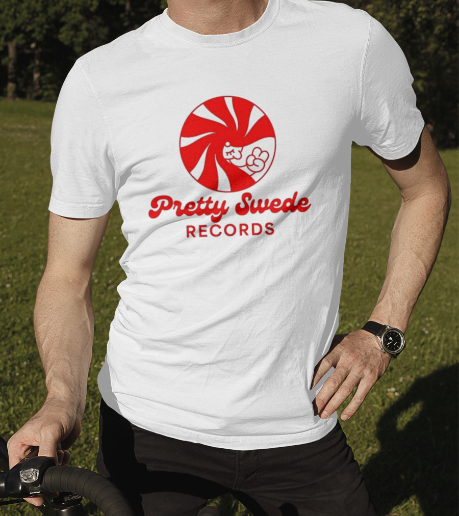 Pretty Swede Records Red Swirl And Hand T-Shirt