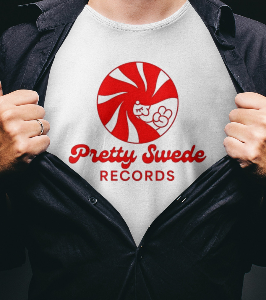Pretty Swede Records Red Swirl And Hand T-Shirt