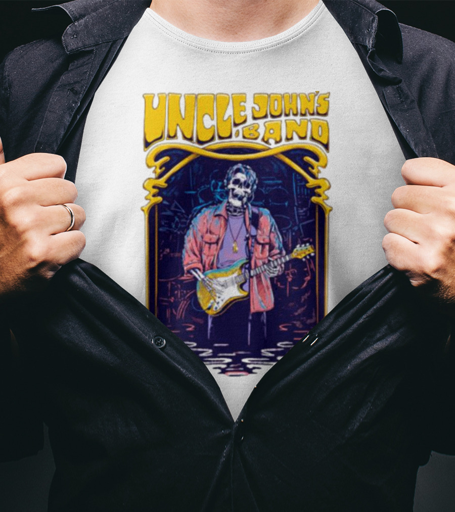 Uncle John's Band Skeleton Guitarist Psychedelic T-Shirt