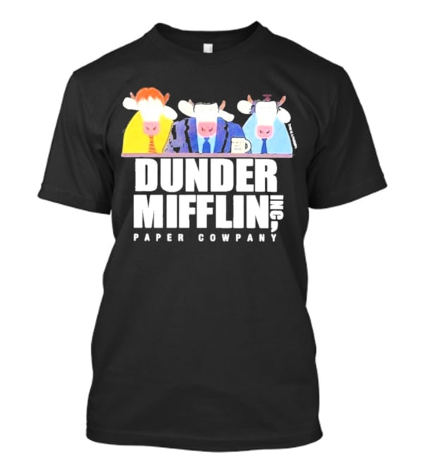 Dunder Mifflin Inc Paper Cowpany Cow Characters T-Shirt