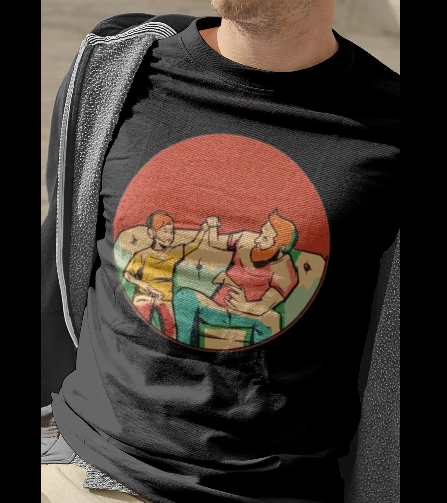 Father And Son Gaming Bond On The Couch T-Shirt