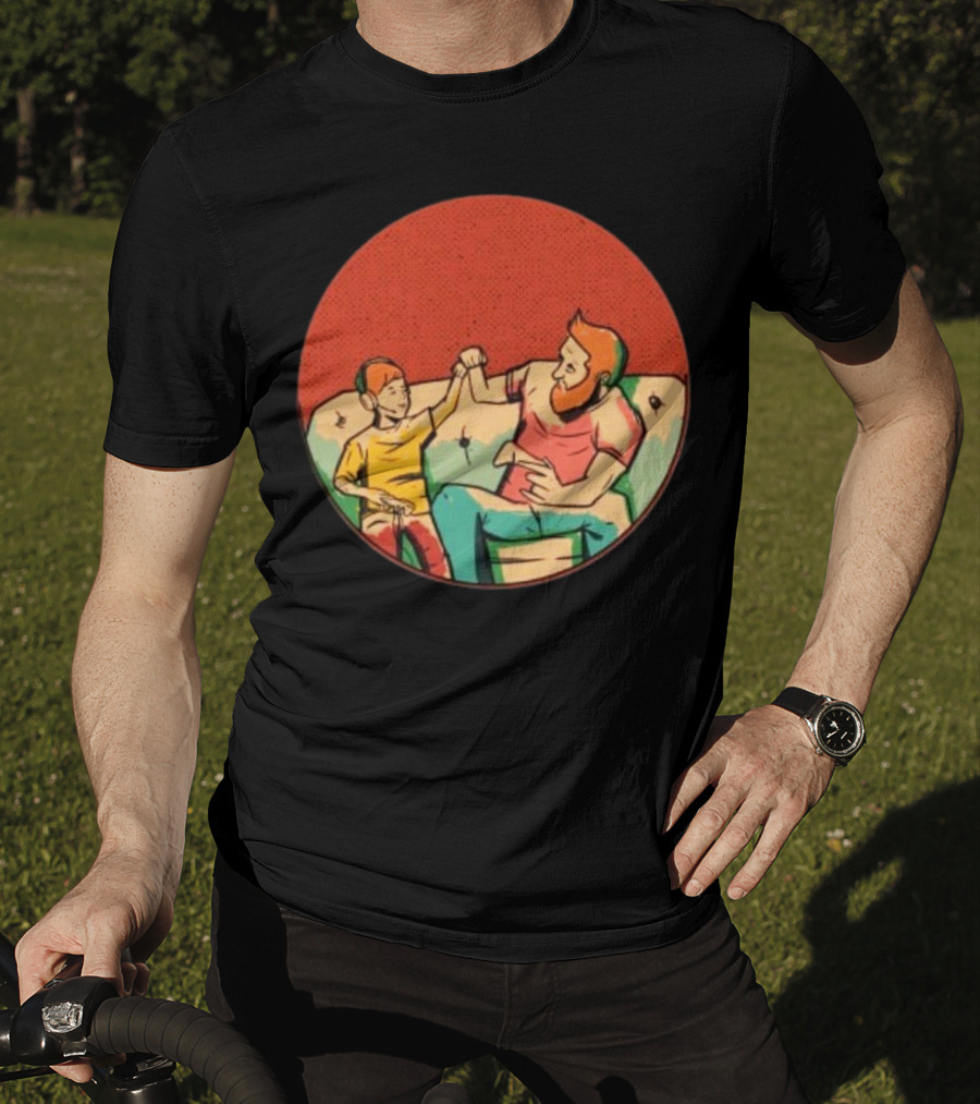 Father And Son Gaming Bond On The Couch T-Shirt