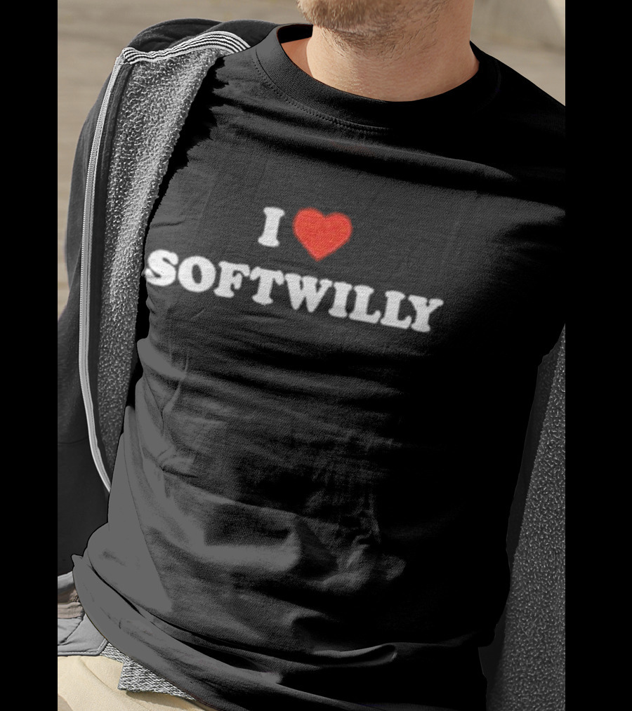 I Heart Softwilly Bold White Letters Red Heart T-Shirt