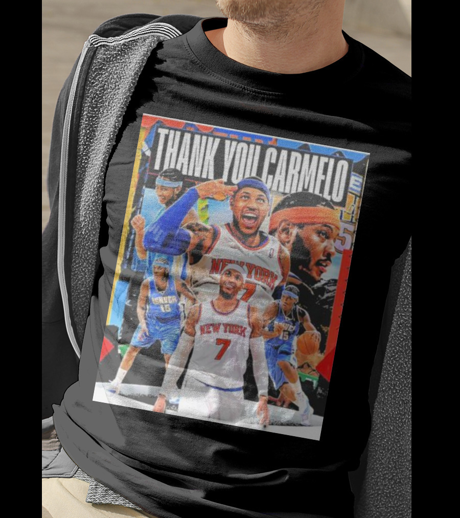 Thank You Carmelo New York 7 Denver 15 Basketball T-Shirt