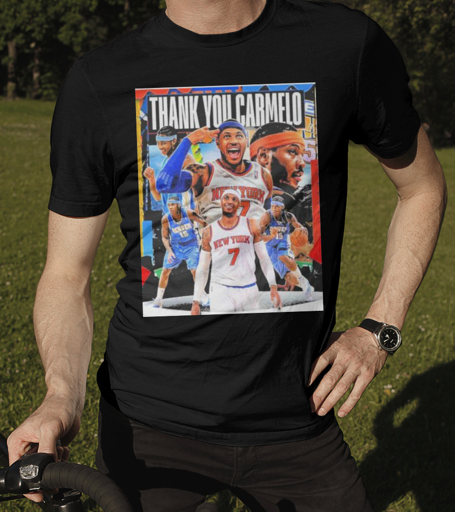 Thank You Carmelo New York 7 Denver 15 Basketball T-Shirt