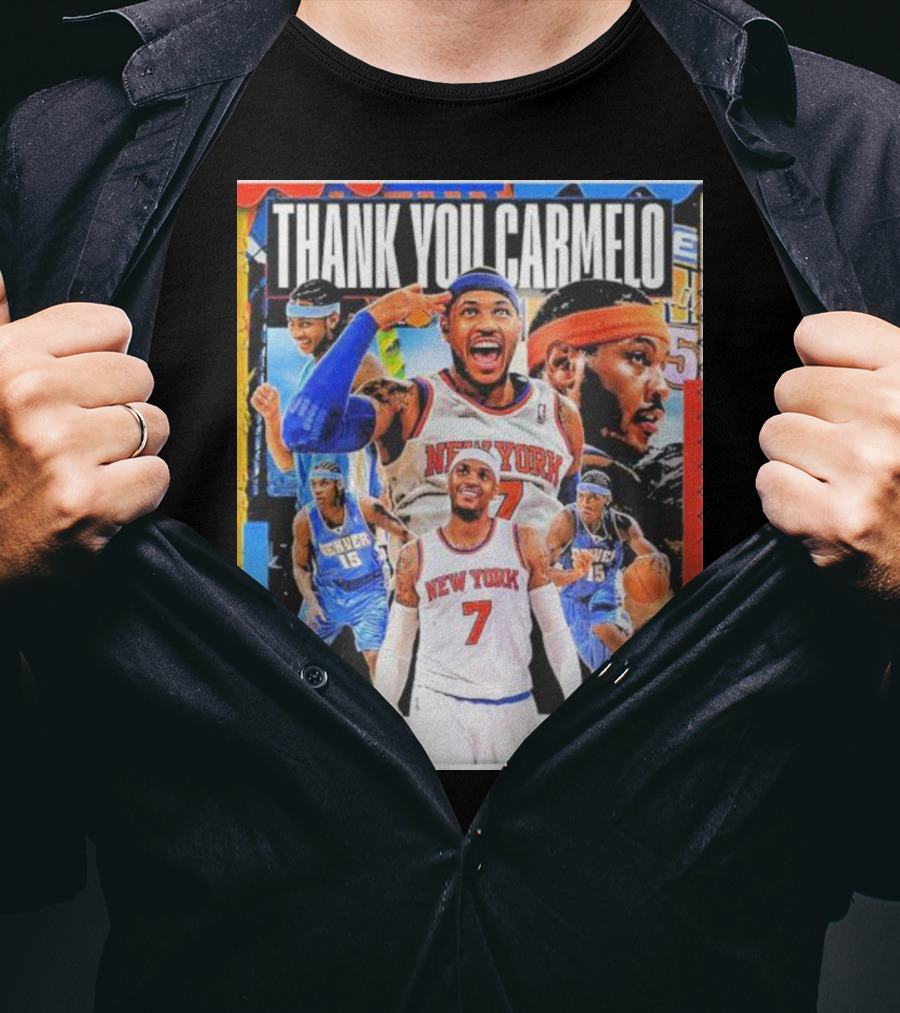 Thank You Carmelo New York 7 Denver 15 Basketball T-Shirt
