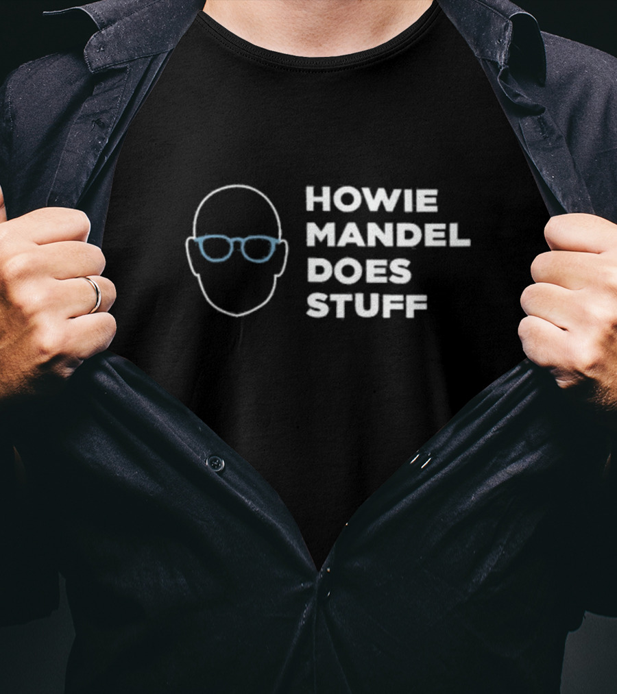 Howie Mandel Does Stuff Bald Head Glasses Outline T-Shirt