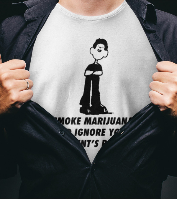 Smoke Marijuana And Ignore Your Parent’s Rules Stick Figure Standing With Crossed Arms T-Shirt