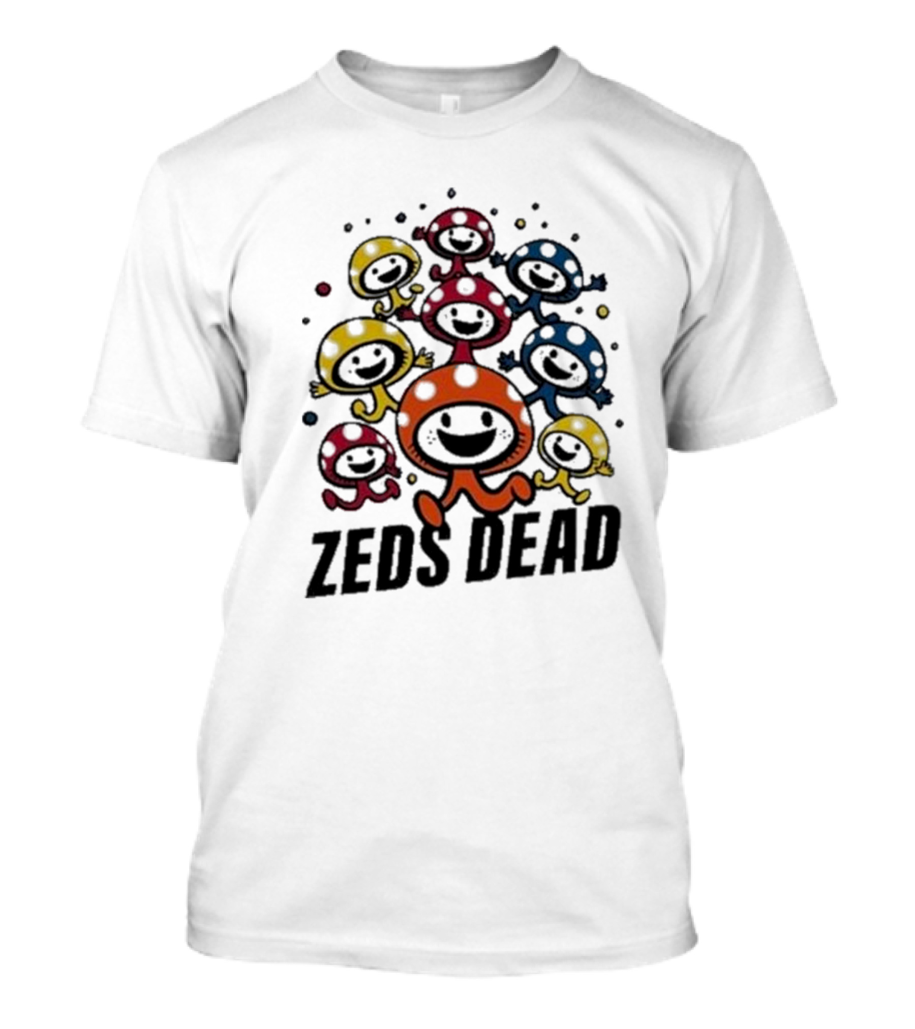 Zeds Dead Vibrant Colorful Characters With Smiling Faces T-Shirt