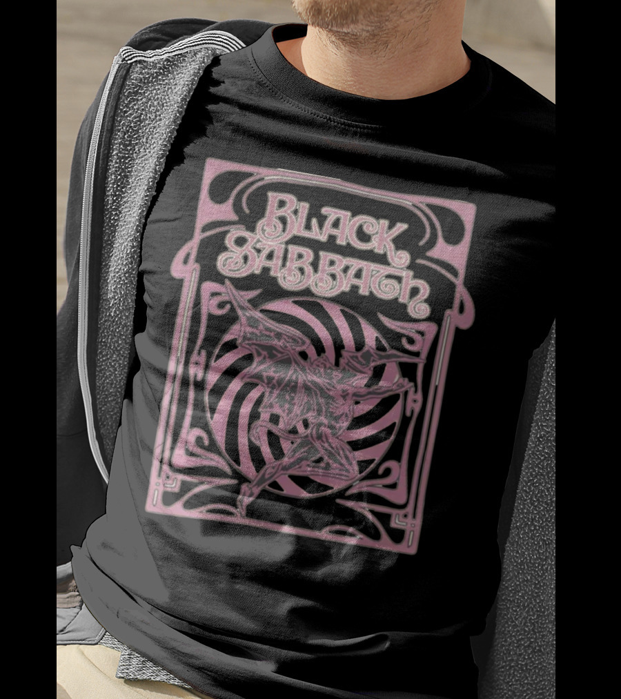 Black Sabbath Pastel Demon Art Nouveau Spiral T-Shirt