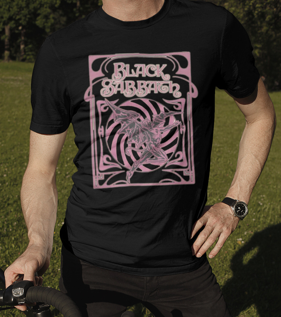 Black Sabbath Pastel Demon Art Nouveau Spiral T-Shirt