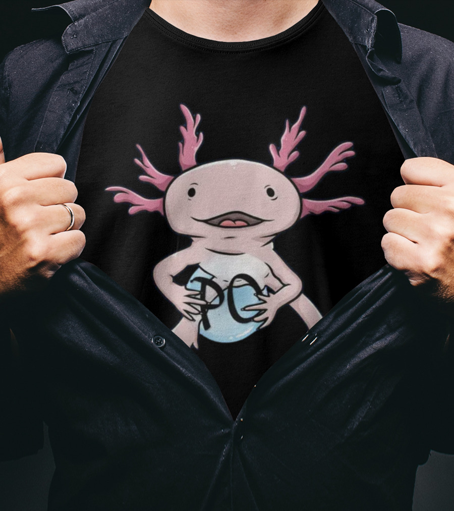 Paul Cuffaro Axolotl Holding PC Sphere T-Shirt