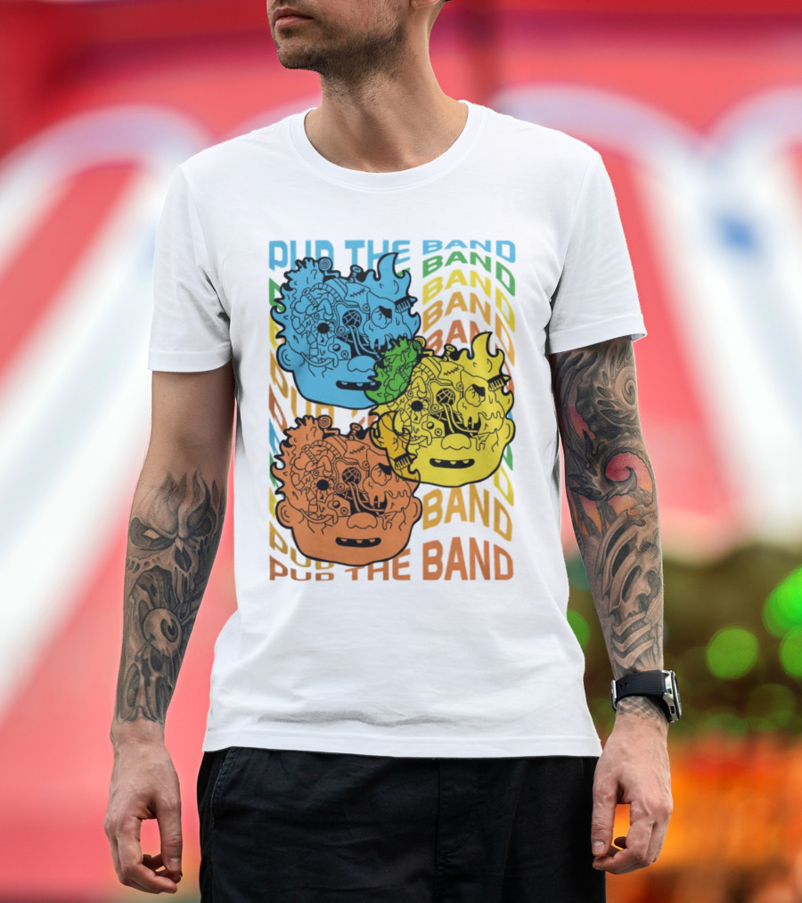 Pup The Band Headburster Technicolor Art Face Trio T-Shirt