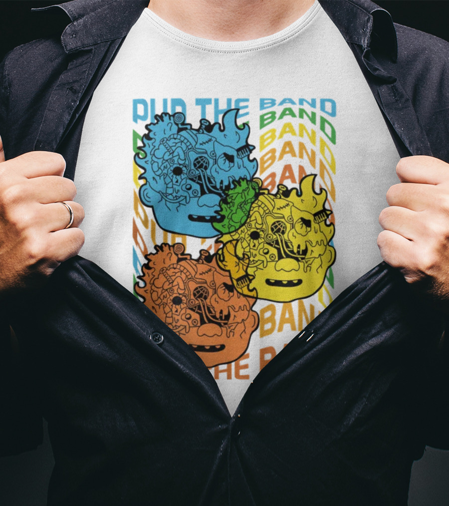Pup The Band Headburster Technicolor Art Face Trio T-Shirt
