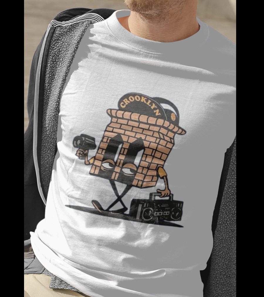 Crooklyn Brick Character With Camera And Boombox T-Shirt