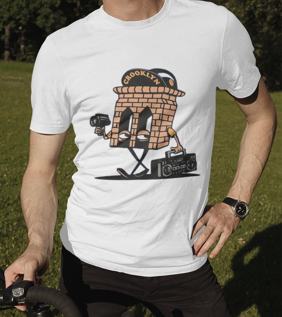 Crooklyn Brick Character With Camera And Boombox T-Shirt