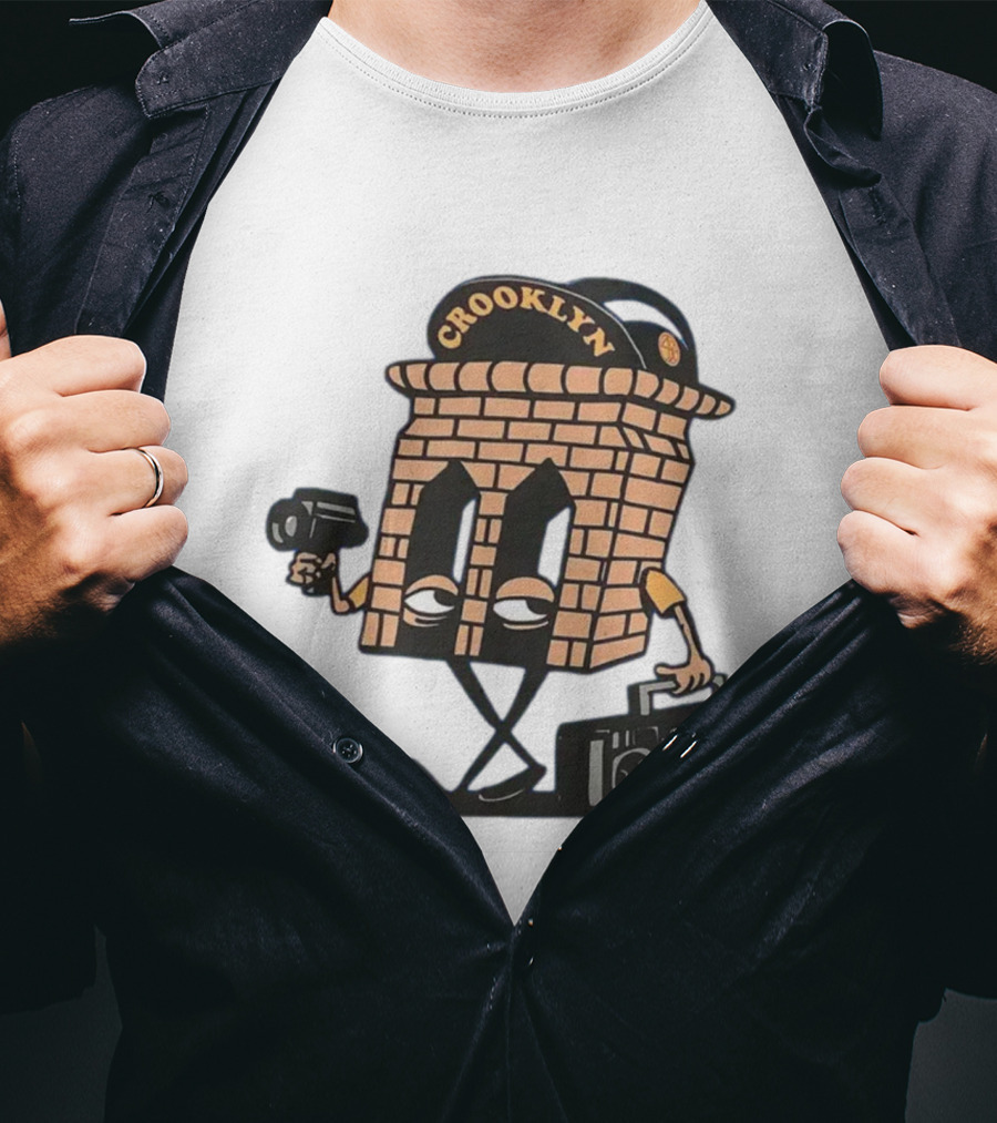 Crooklyn Brick Character With Camera And Boombox T-Shirt