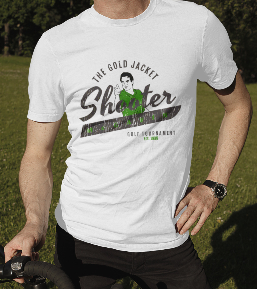 The Gold Jacket Shooter McGavin Golf Tournament Est. 1996 Super 70s Sports Store T-Shirt