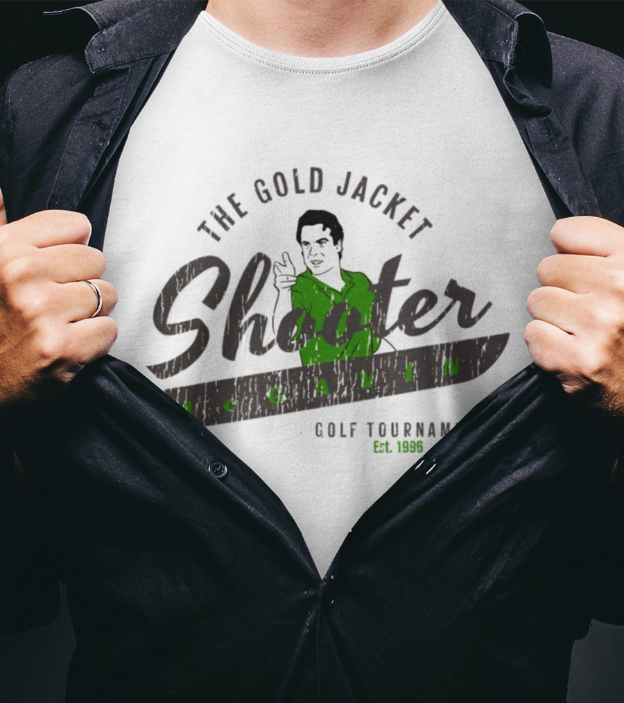 The Gold Jacket Shooter McGavin Golf Tournament Est. 1996 Super 70s Sports Store T-Shirt