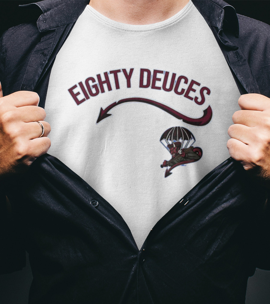 Eighty Deuces Parachuting Mascot Fayetteville Woodpeckers Milb Store T-Shirt