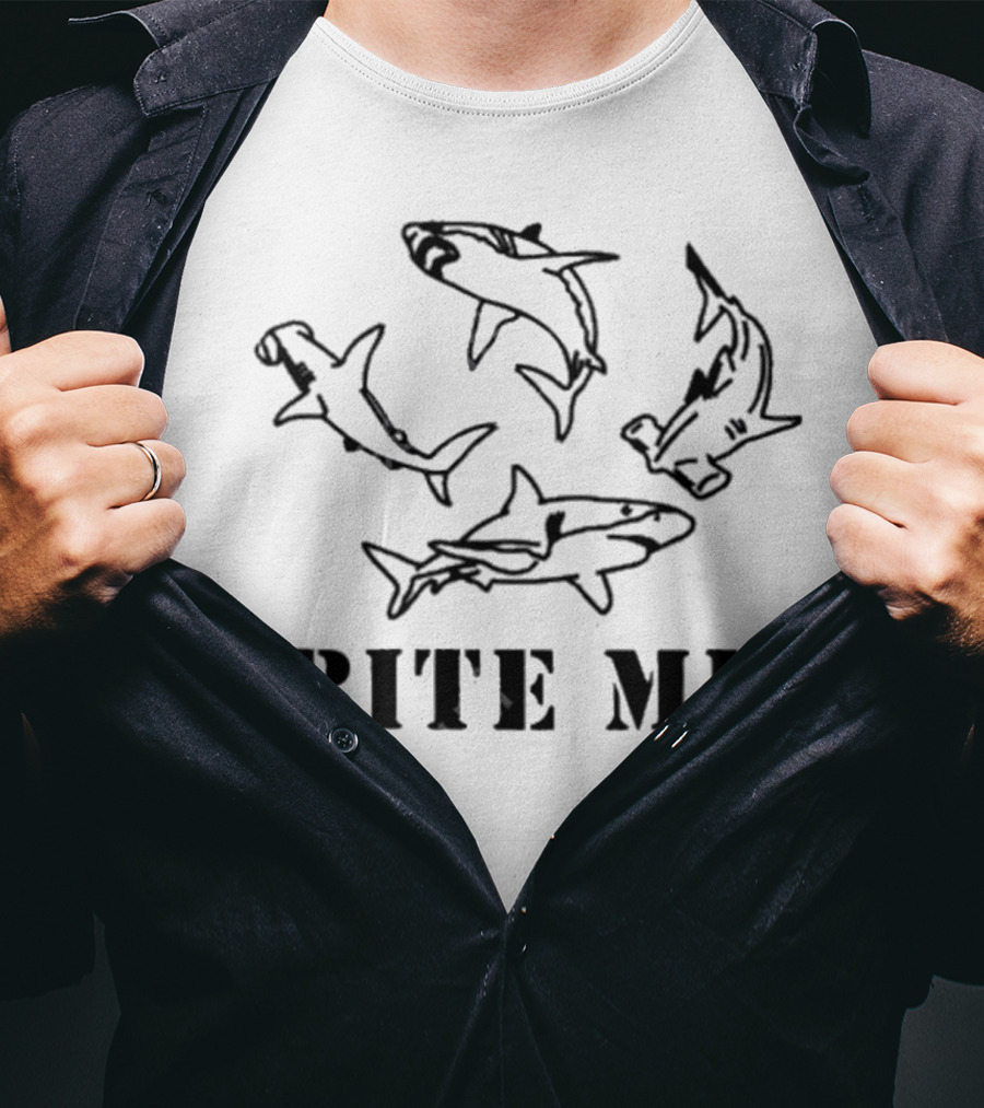 Bite Me Shark With Hammerhead And Great White T-Shirt