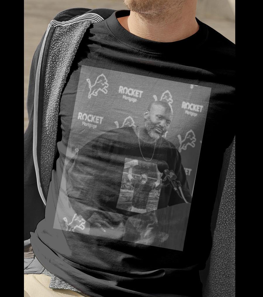 Dan Campbell Holmes Rocket Mortgage Lions Fan Speaker T-Shirt