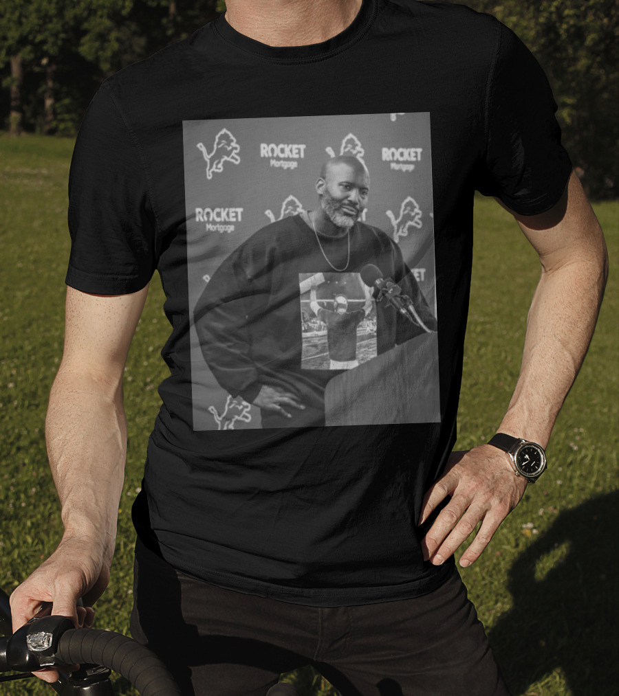 Dan Campbell Holmes Rocket Mortgage Lions Fan Speaker T-Shirt