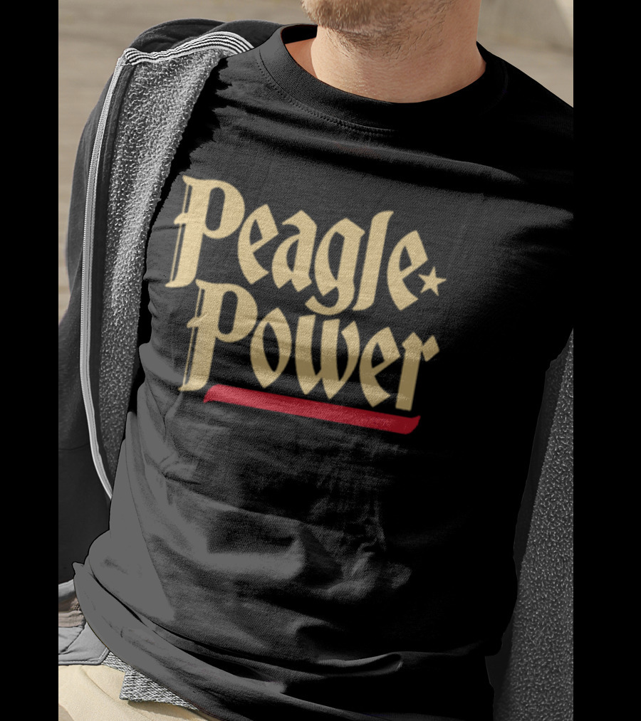 Peagle Power Retro Style Text With Red Underline And Star T-Shirt