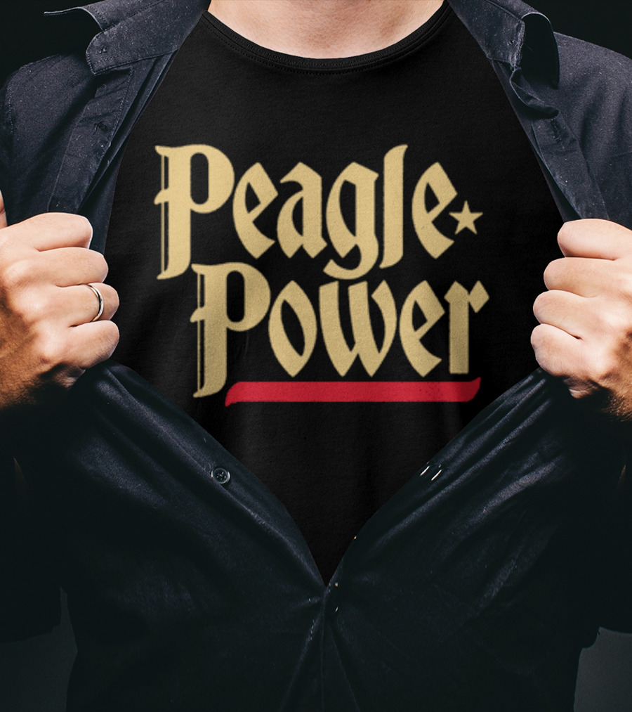 Peagle Power Retro Style Text With Red Underline And Star T-Shirt