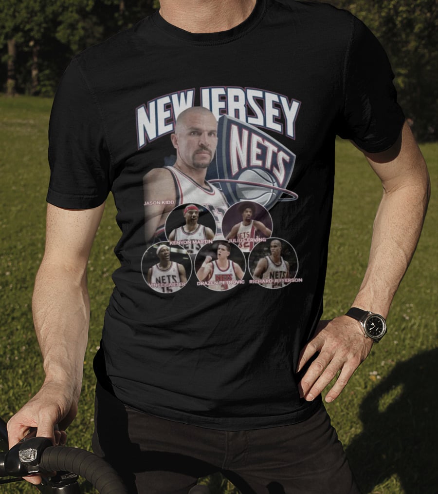New Jersey Nets Jason Kidd Kenyon Martin Julius Erving Vince Carter Drazen Petrovic Richard Jefferson T-Shirt