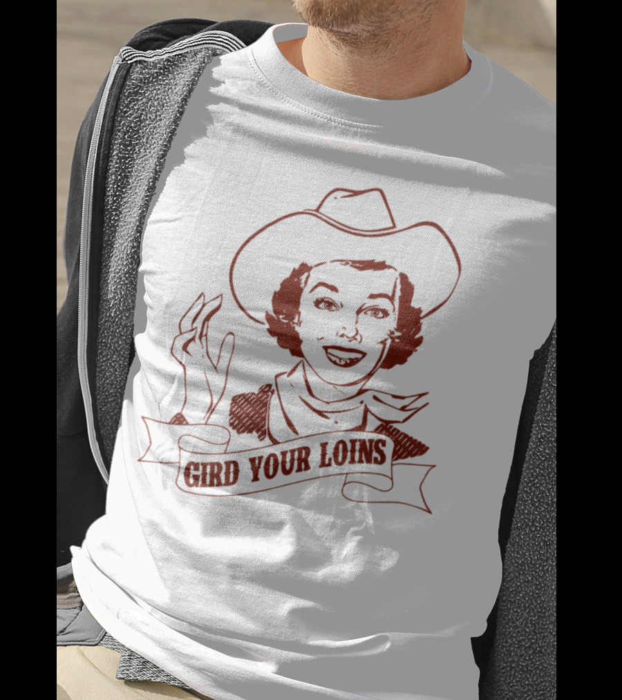Giggly Squad Merch Gird Your Loins Cowboy Illustration Blush T-Shirt
