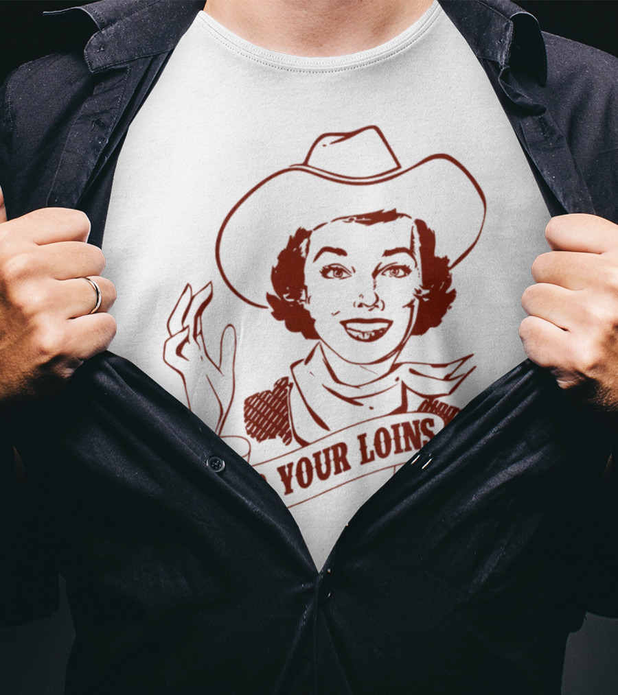 Giggly Squad Merch Gird Your Loins Cowboy Illustration Blush T-Shirt