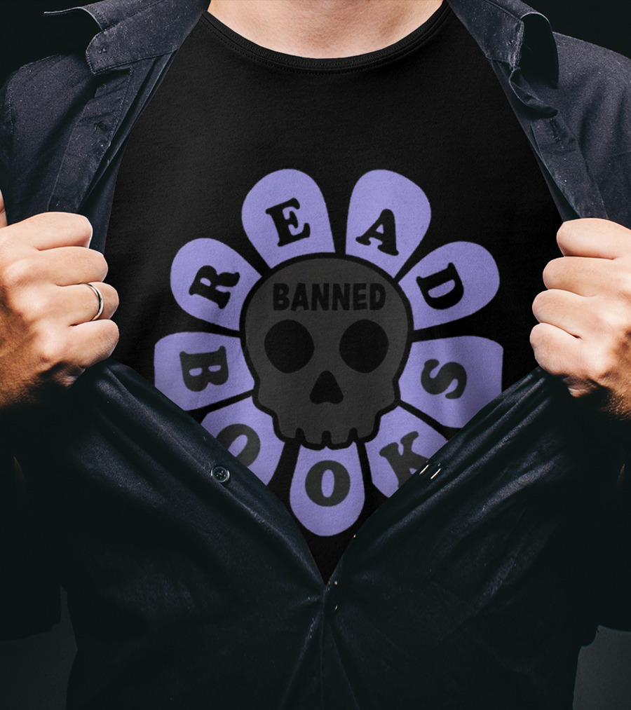 Read Banned Books Skull And Petals By Brit Sigh T-Shirt