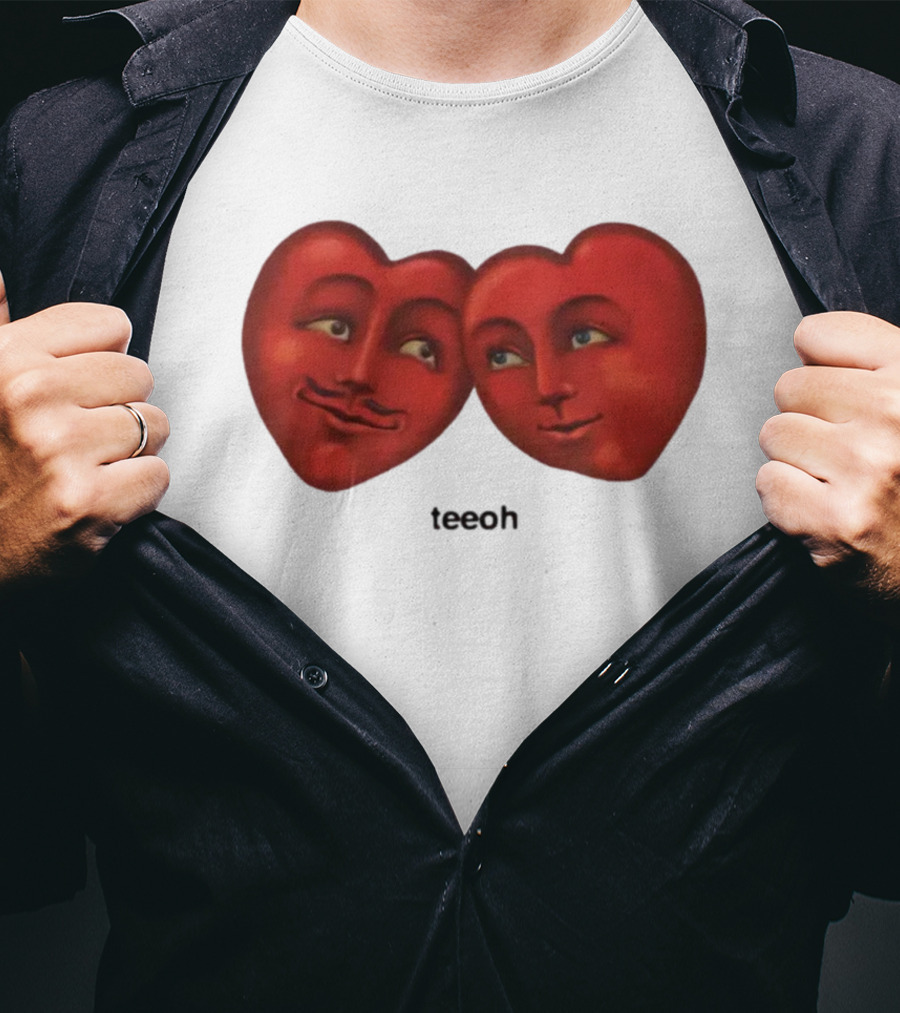Tixxo Shop Tixxo Lovers Teeoh Heart Faces T-Shirt